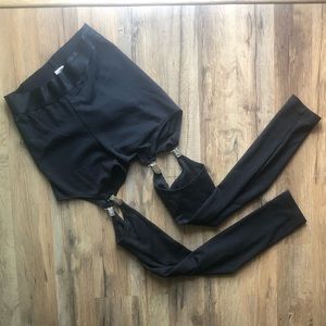 Black Suspender Clip Leggings